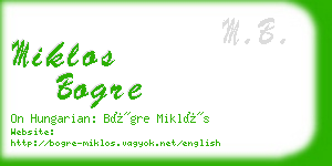 miklos bogre business card